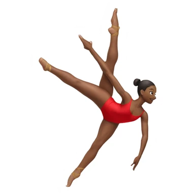 Flexible dancer split leg up with red leotard sticker
