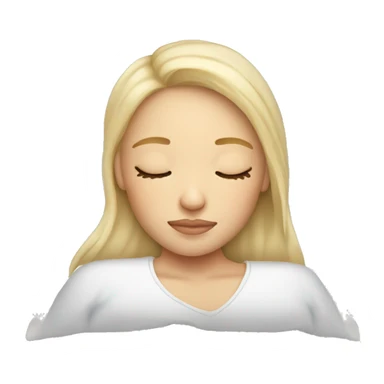 Blonde girl sleeping on white pillow sticker