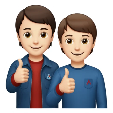 Will Byers and Mike Wheeler from Stranger Things smiling with thumbs up sticker