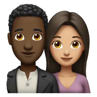 Black man and brunette woman in love sticker