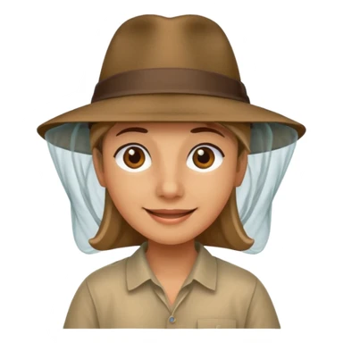 person wearing a mosquito net and a indiana jones hat combination  sticker