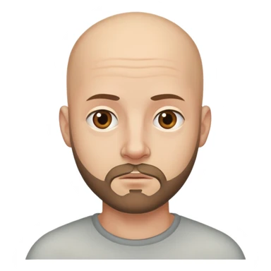 Hombre calvo con barba corta sticker
