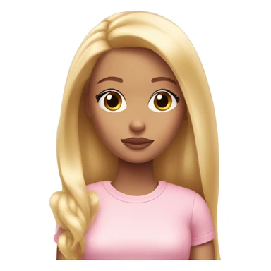 sad blonde girl depressed light light pink Barbie sticker