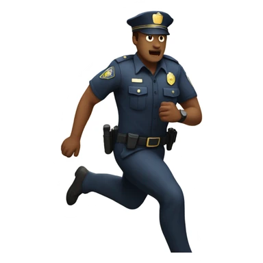 Police officer chasing a 
 man sticker