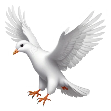 white pigeon flying from top sticker