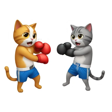 Cat boxing another cat sticker