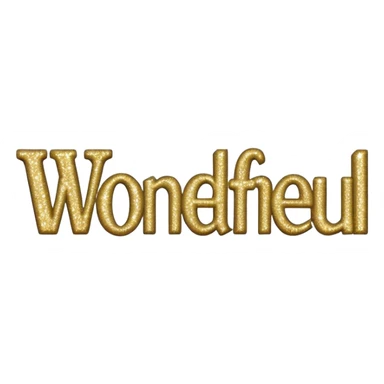 The word wonderful with glitter sticker