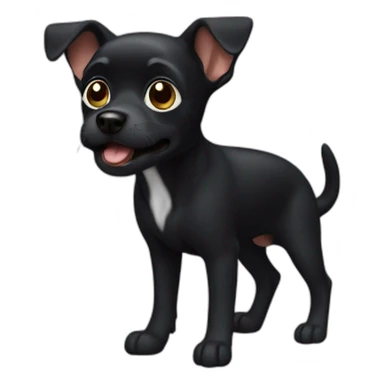 Black dog Pincher mini sticker