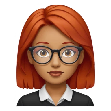 Una mujer con pelo rojo y lentes trigueña sticker