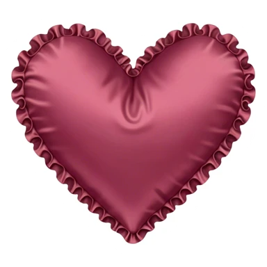 Light burgundy silk heart shaped pillow with ruffles sticker
