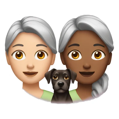 two women with a dog sticker