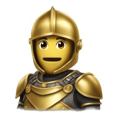Gold armoured victor celebrating sticker
