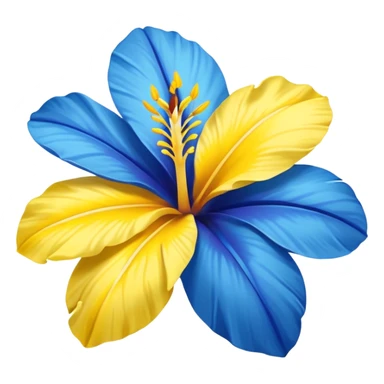 aestetic hawaian flower blue and yellow sticker