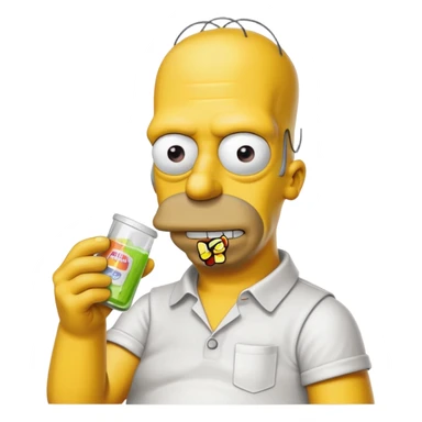 Acid tab Homer Simpson  sticker