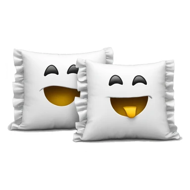 2 white pillows with ruffles sticker