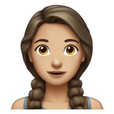 Light brunette girl with freckles with medium dark brown hair with highlights and a winged mole above her mouth sticker