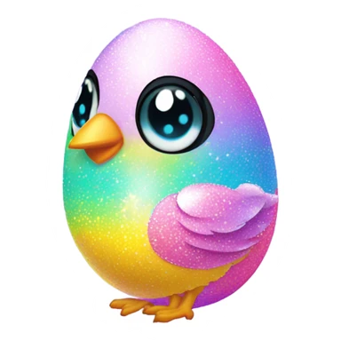 Lisa frank pastel sparkle easter egg chick sticker