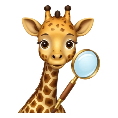 curious giraffe with magnifying glass sticker