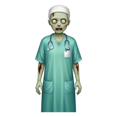 zombie hospital patient in hospital gown sticker