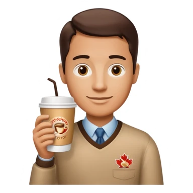 canadian holding tim hortons coffee cup sticker