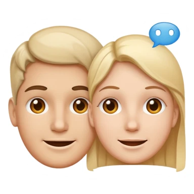 two faces connected by speech bubbles sticker