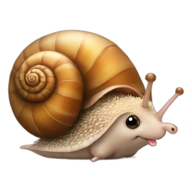a cute snail with a friendly face kisses a cute hedgehog sticker