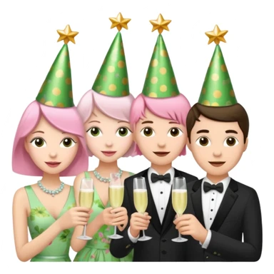 light green and light pink floral party sticker