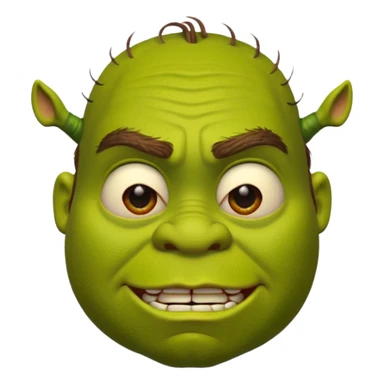 Create a Shrek emoji for a teams chat but make it more original style to the movie- make it as realistic as possible sticker