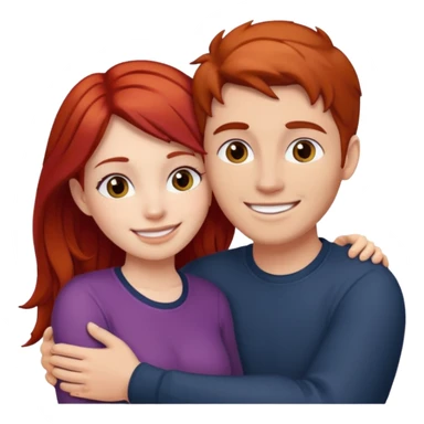 Red haired girl with white guy dark brown hair  romance sticker