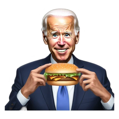 Joe Biden eating burger sticker