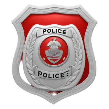 police badge red sticker
