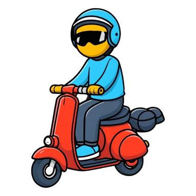 person riding a scooter sticker