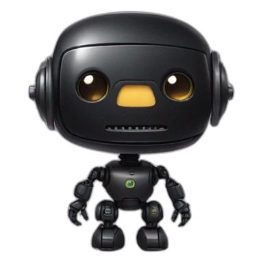 cute black robot sticker