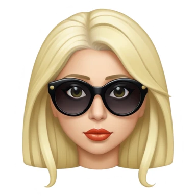 Lady Gaga with iconic blonde hair and sunglasses sticker