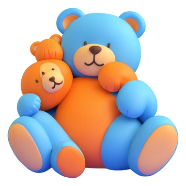 sleeping blue teddy bear sticker