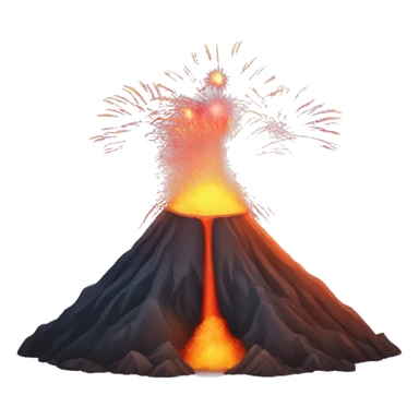 A volcano with fireworks coming out of it sticker