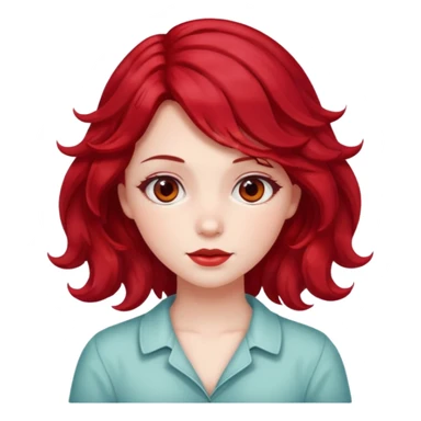 Soft girl with Cherry red wavey medium size hair  sticker