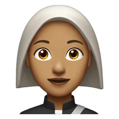 female clergy with cross brown hair light skin sticker
