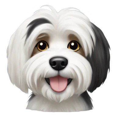 White and black havanese dog sticker