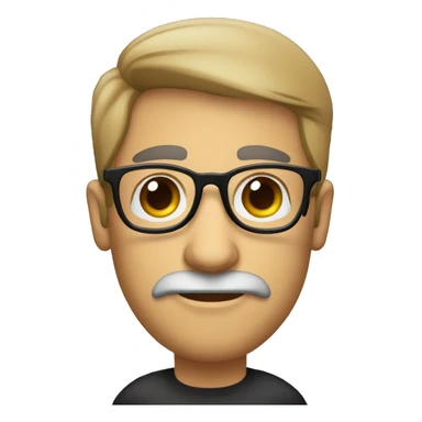 profesor joven con barba y gafas ojos oscuros cabello negro sticker