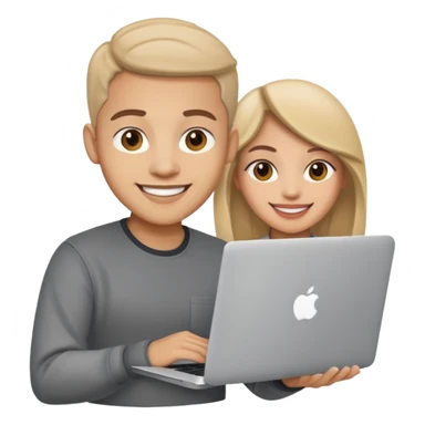 happy Graphic designer whit a MacBook sticker