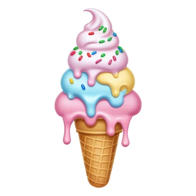Melted kawaii pastel ice cream sticker