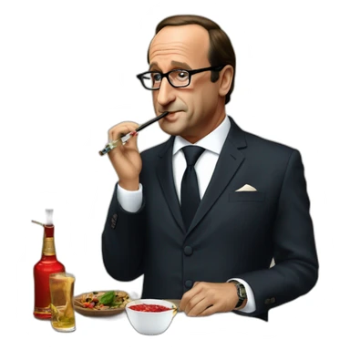 François Hollande smoking a shisha sticker