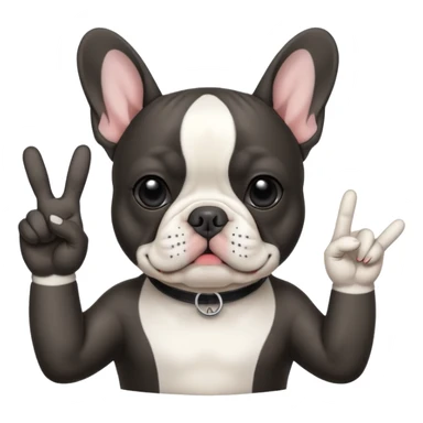 French bulldog doing peace sign sticker
