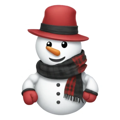 Snowman with emo life accessories  sticker