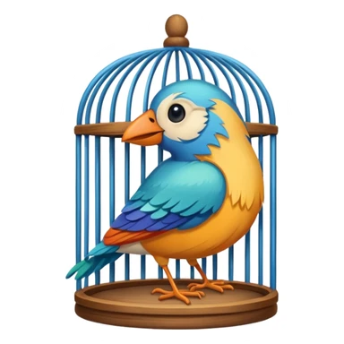  bird in cage sticker
