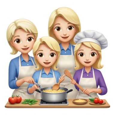 two blonde sisters with their aunt and their grandmother who all cook together sticker