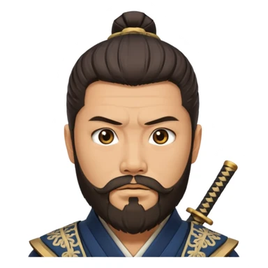 samurai with full beard sticker