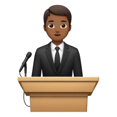 person silhouette speaking from a podium sticker
