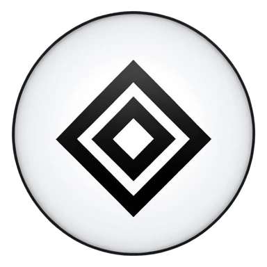 The image is a red background with a white circle in the center. Inside the circle, there is a black Nazi symbol, which appears to be a swastika. The symbol is in the shape of a circle with a diagonal line running through it, creating a zigzag pattern. The overall design is simple and minimalistic. sticker